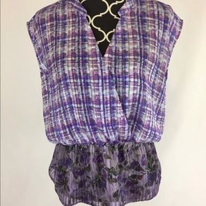 Cabi purple floral top.
